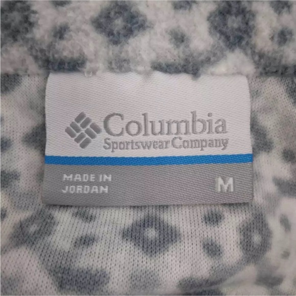 Columbia Women’s Fleece Pullover Med Quarter Zip Fleece Gray Patterned Collared - Picture 6 of 6